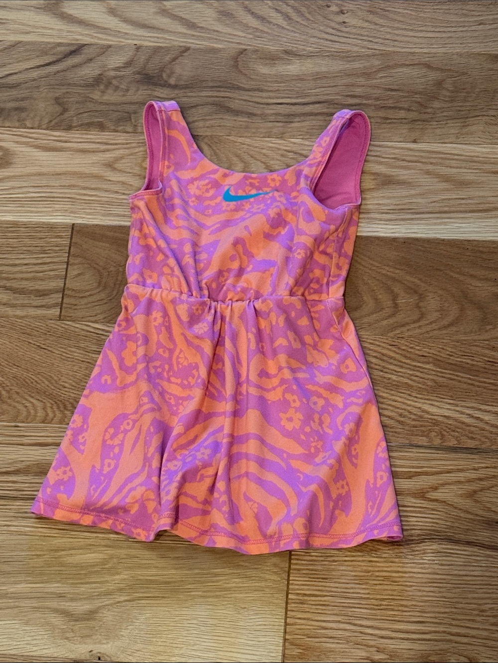 Nike Kids Pink & Orange Patterned Athletic Dress